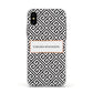 Personalised Black Pattern Name Or Initials Apple iPhone Xs Impact Case White Edge on Black Phone