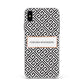 Personalised Black Pattern Name Or Initials Apple iPhone Xs Max Impact Case White Edge on Black Phone