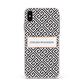 Personalised Black Pattern Name Or Initials Apple iPhone Xs Max Impact Case White Edge on Silver Phone