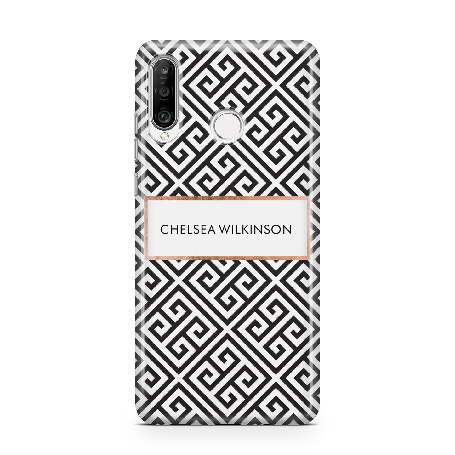 Personalised Black Pattern Name Or Initials Huawei P30 Lite Phone Case