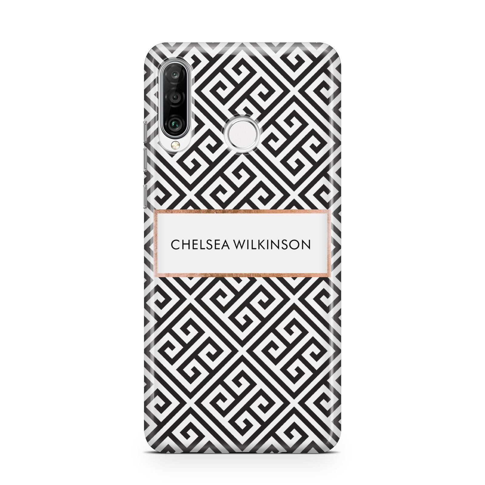 Personalised Black Pattern Name Or Initials Huawei P30 Lite Phone Case
