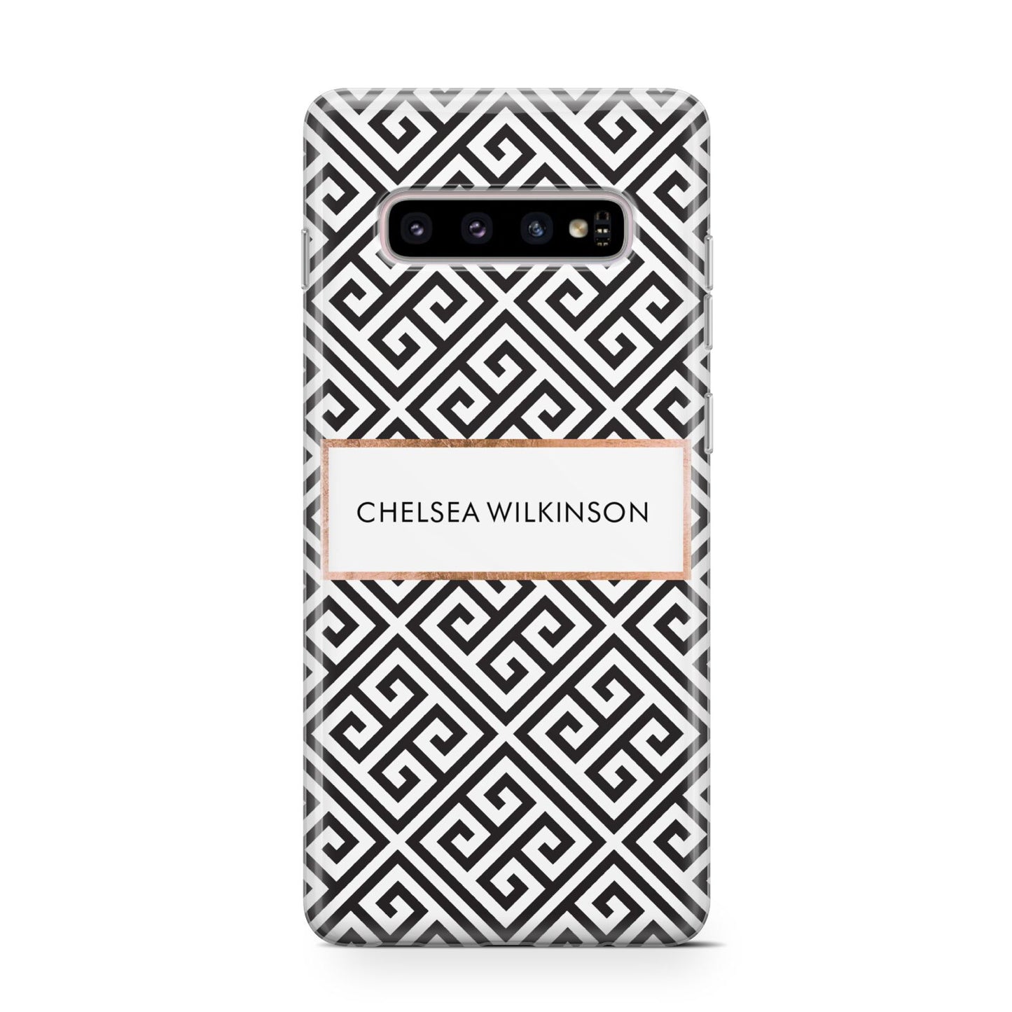 Personalised Black Pattern Name Or Initials Protective Samsung Galaxy Case