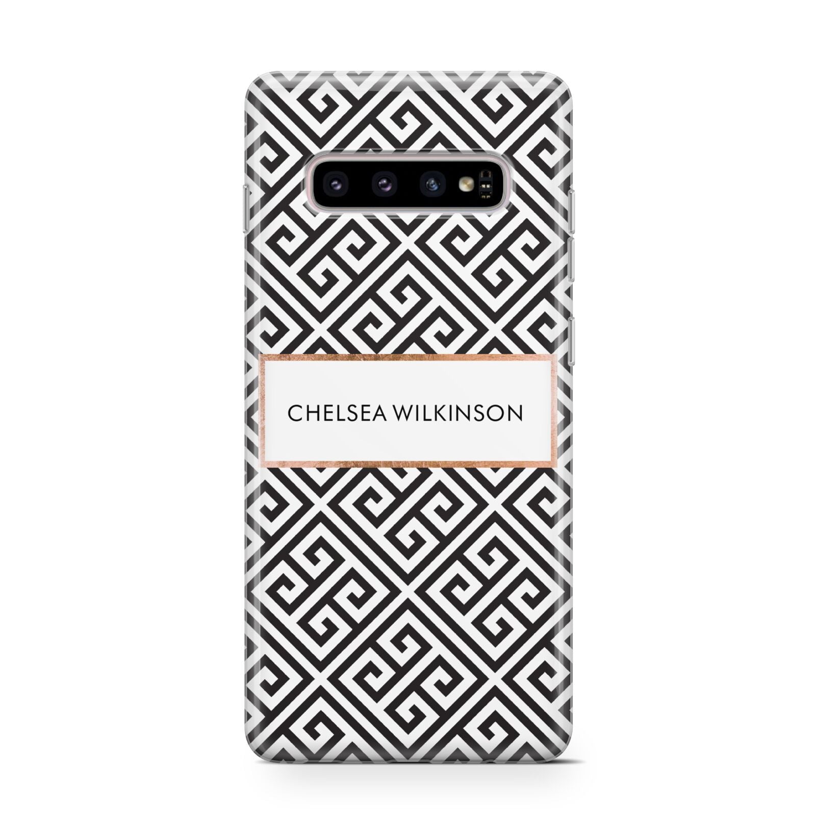 Personalised Black Pattern Name Or Initials Protective Samsung Galaxy Case