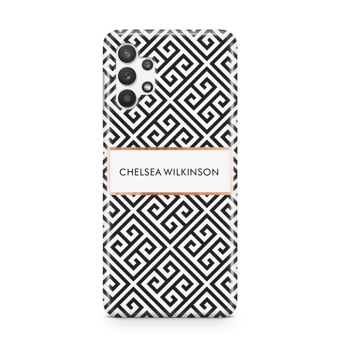 Personalised Black Pattern Name Or Initials Samsung A32 5G Case