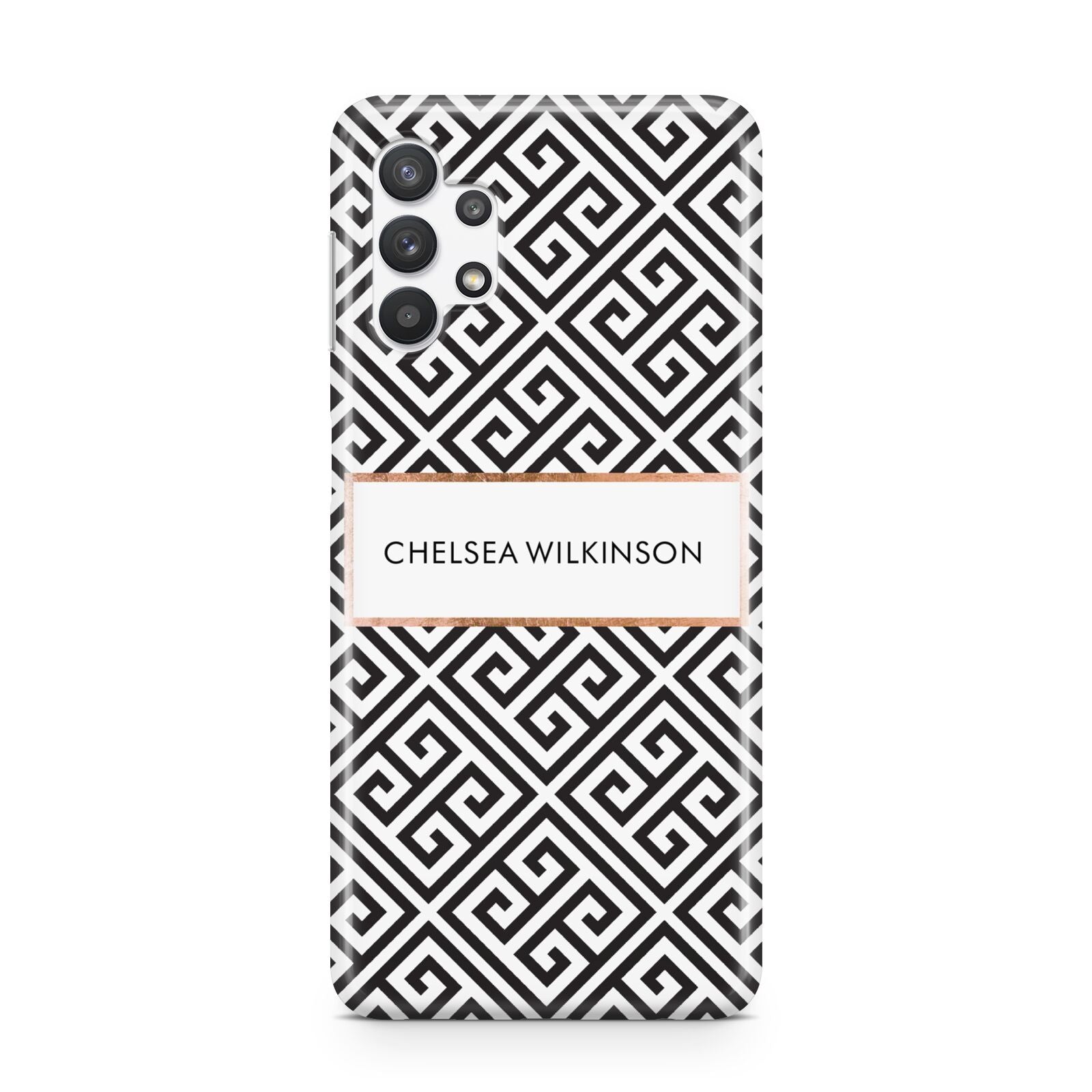 Personalised Black Pattern Name Or Initials Samsung A32 5G Case