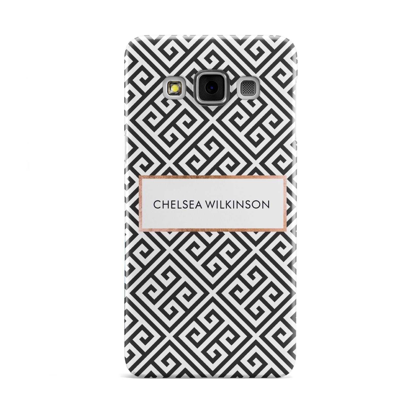 Personalised Black Pattern Name Or Initials Samsung Galaxy A3 Case