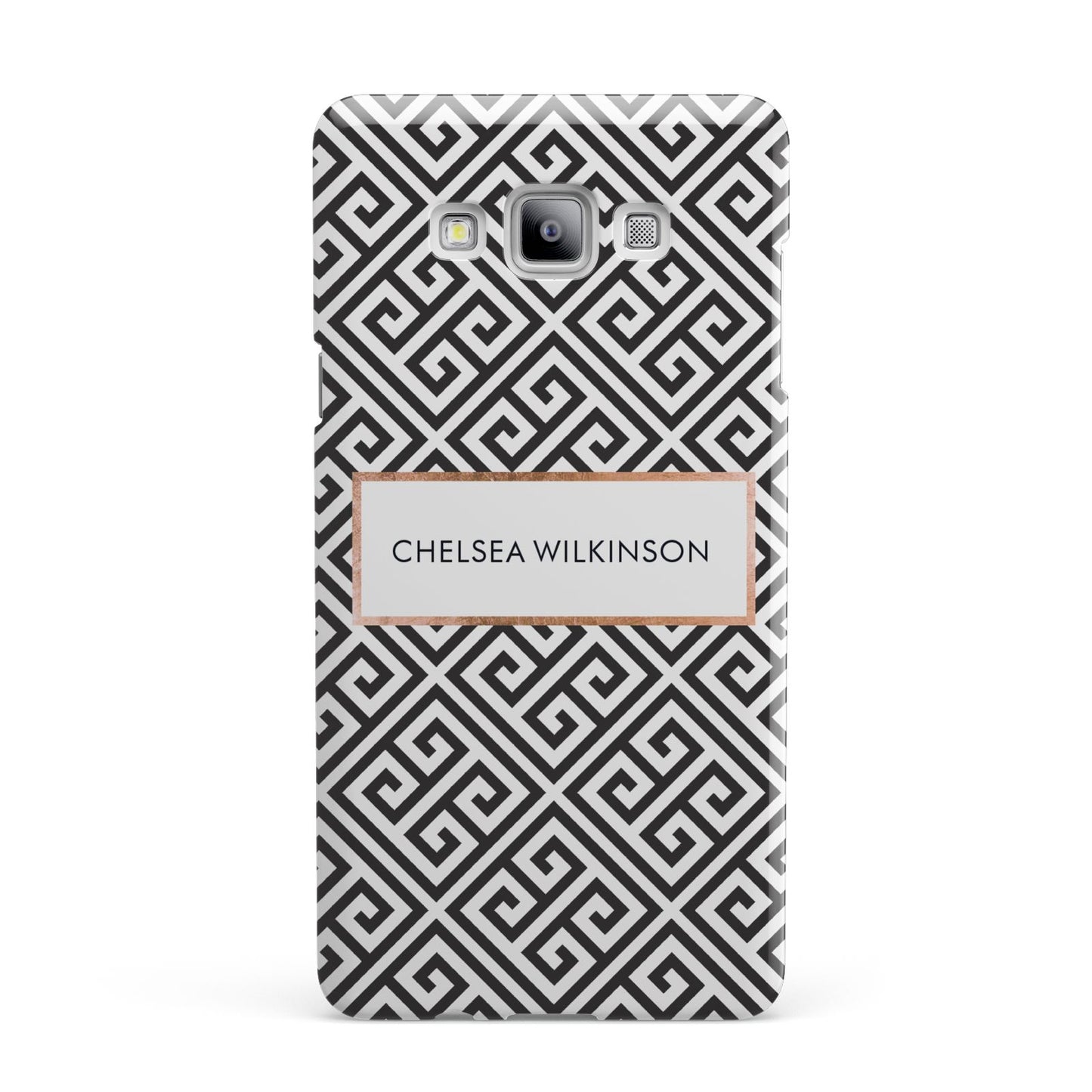 Personalised Black Pattern Name Or Initials Samsung Galaxy A7 2015 Case