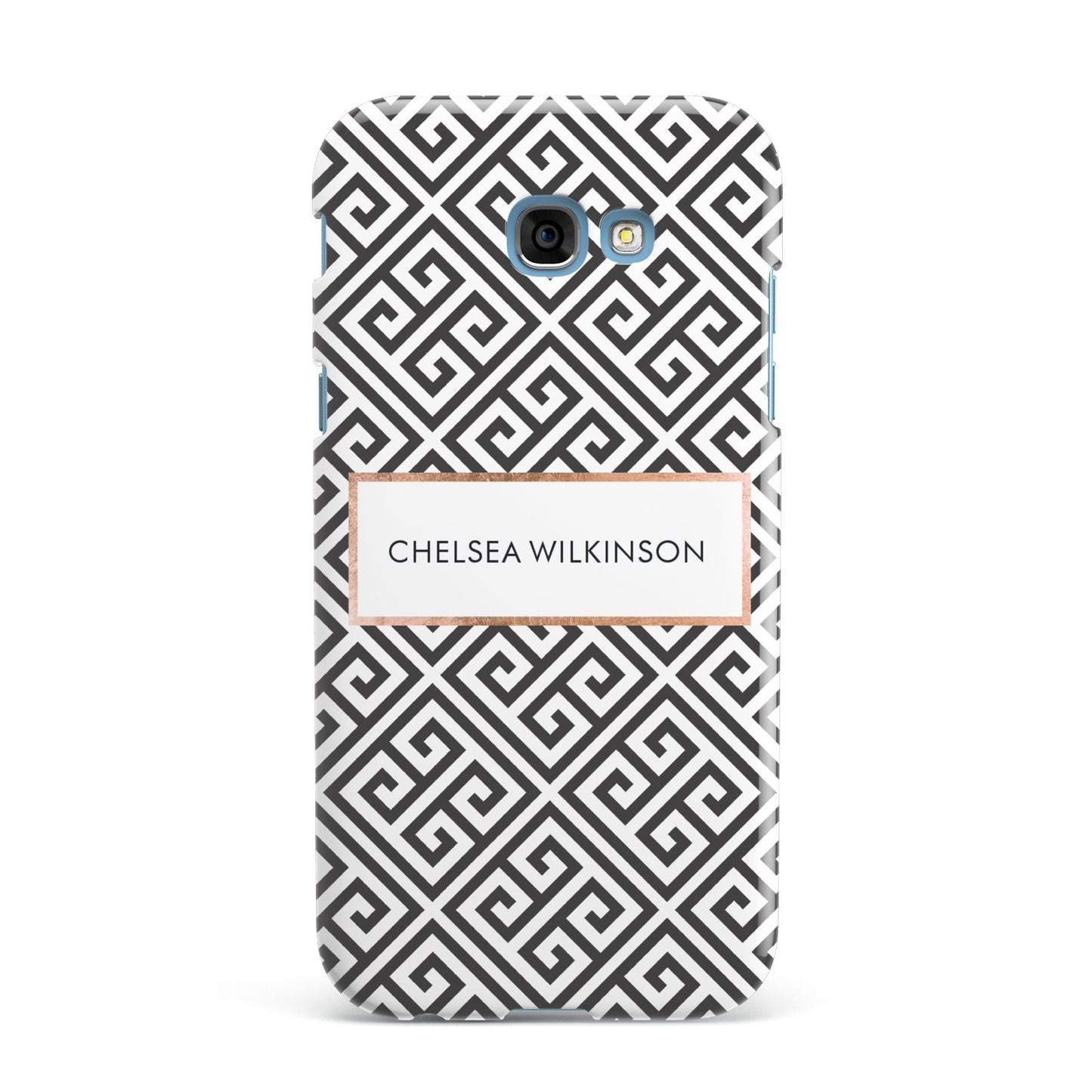 Personalised Black Pattern Name Or Initials Samsung Galaxy A7 2017 Case