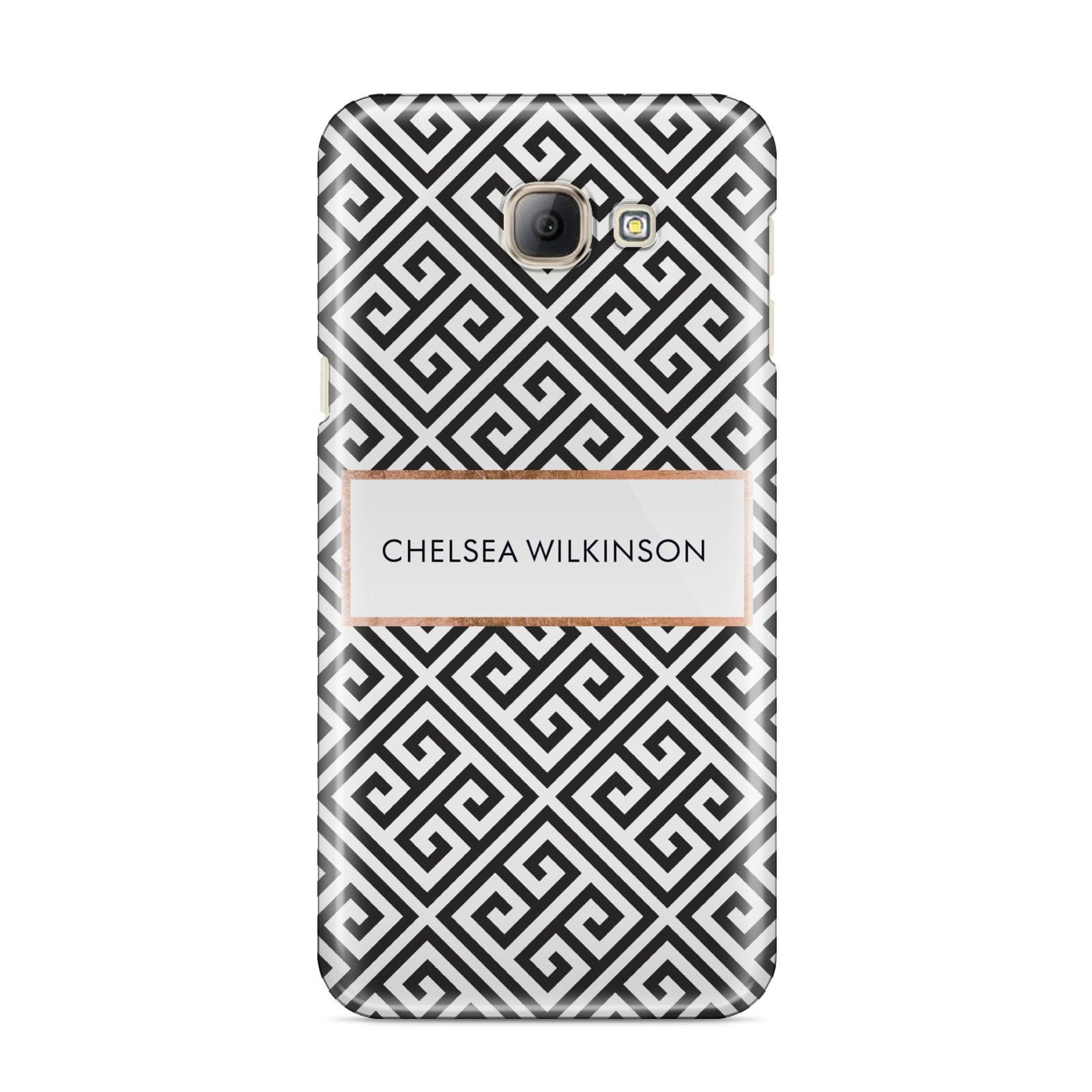 Personalised Black Pattern Name Or Initials Samsung Galaxy A8 2016 Case