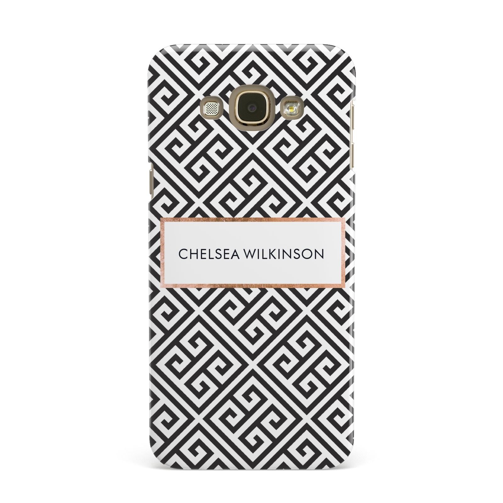 Personalised Black Pattern Name Or Initials Samsung Galaxy A8 Case