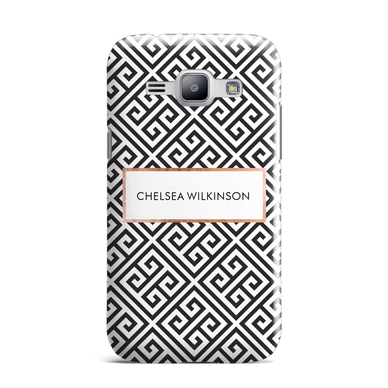 Personalised Black Pattern Name Or Initials Samsung Galaxy J1 2015 Case