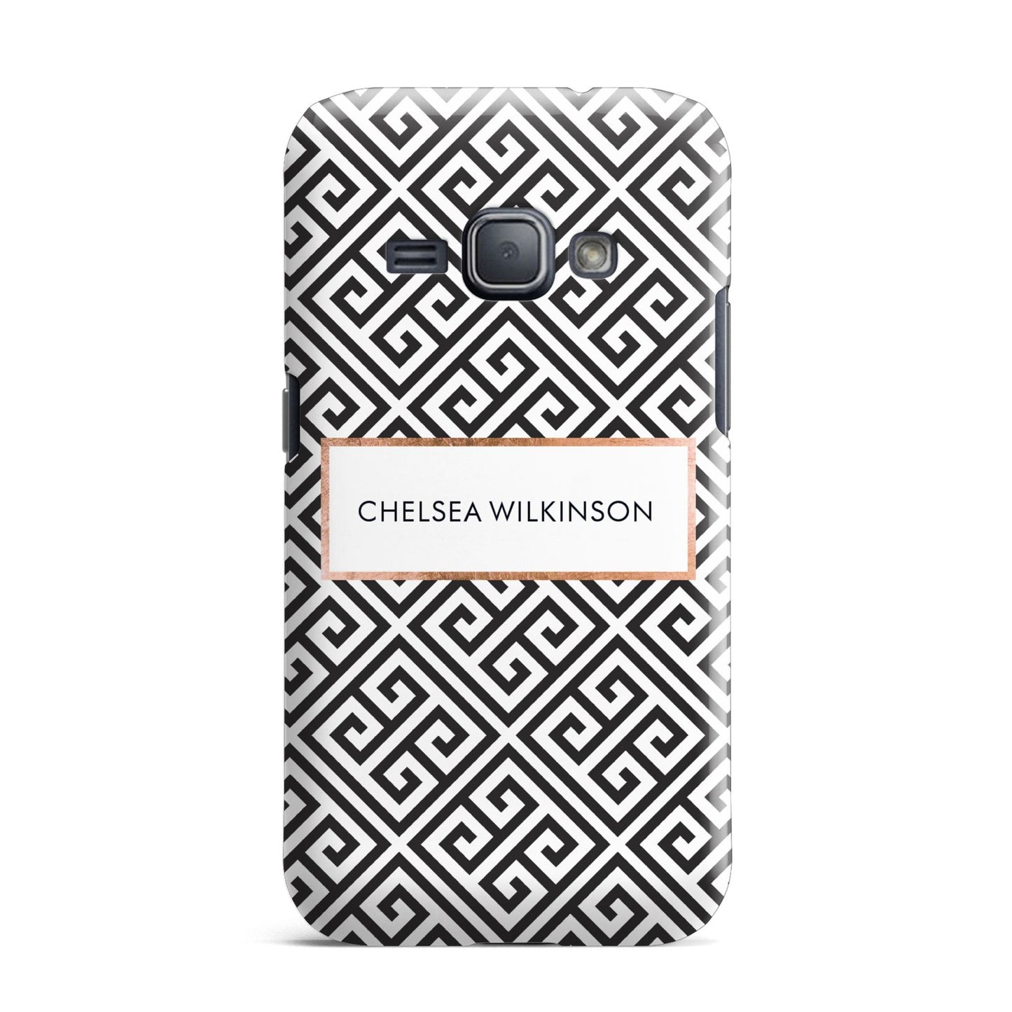 Personalised Black Pattern Name Or Initials Samsung Galaxy J1 2016 Case