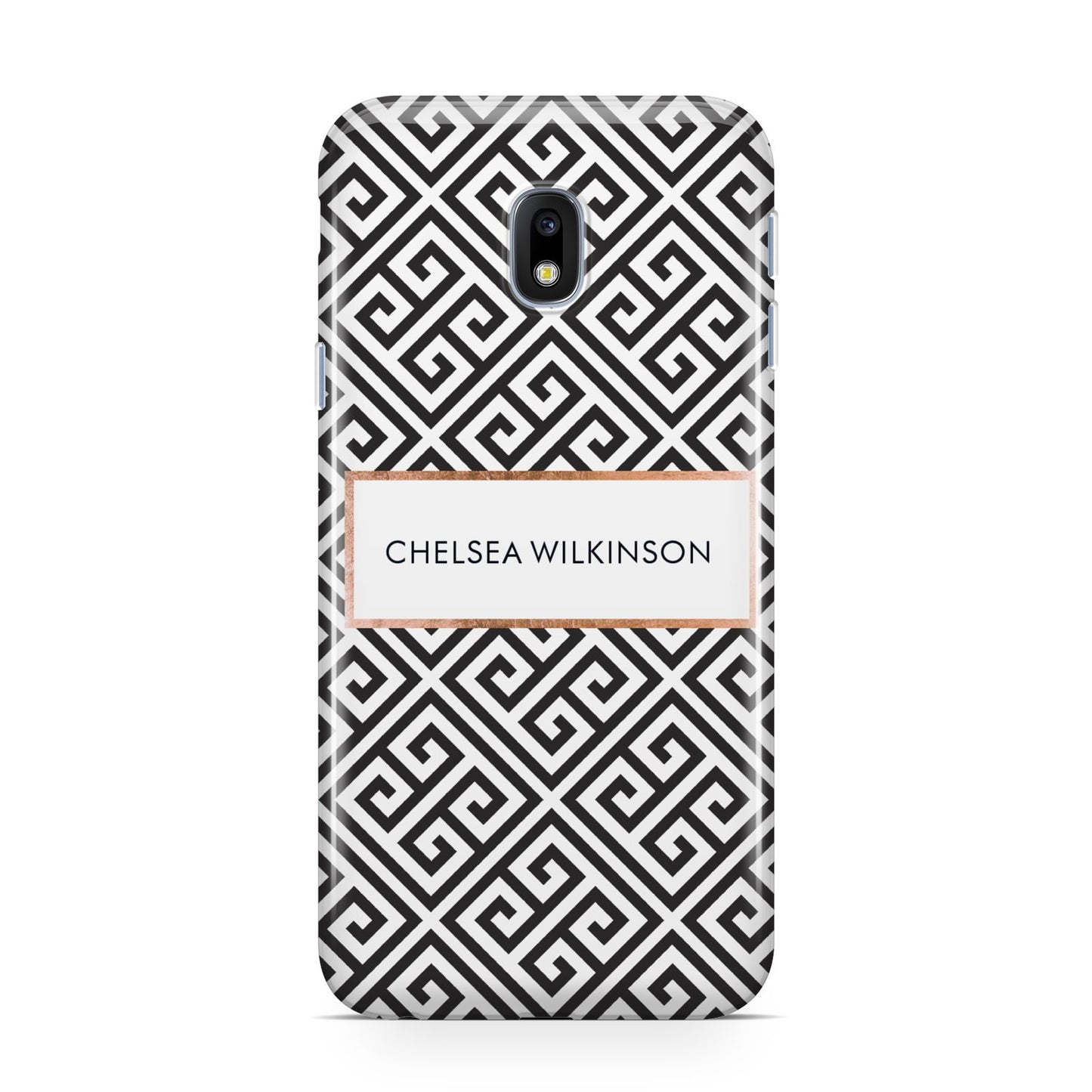 Personalised Black Pattern Name Or Initials Samsung Galaxy J3 2017 Case
