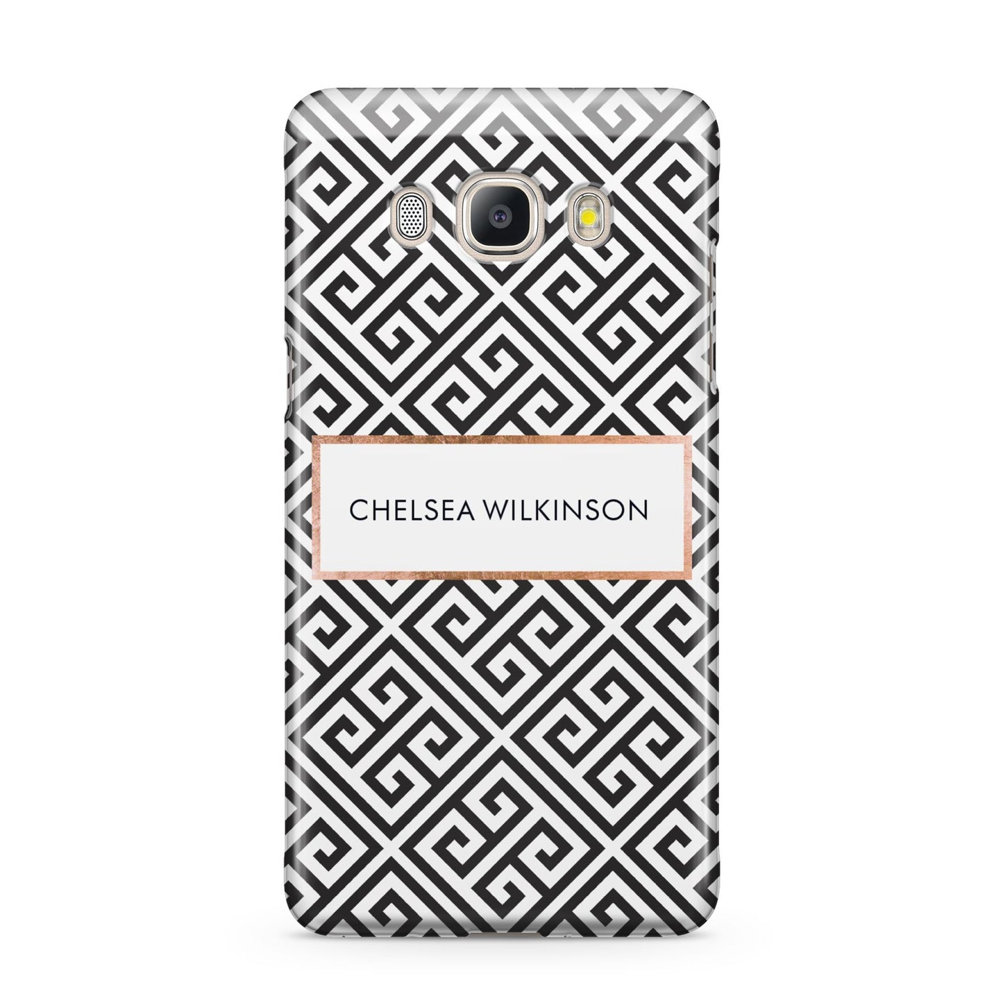 Personalised Black Pattern Name Or Initials Samsung Galaxy J5 2016 Case