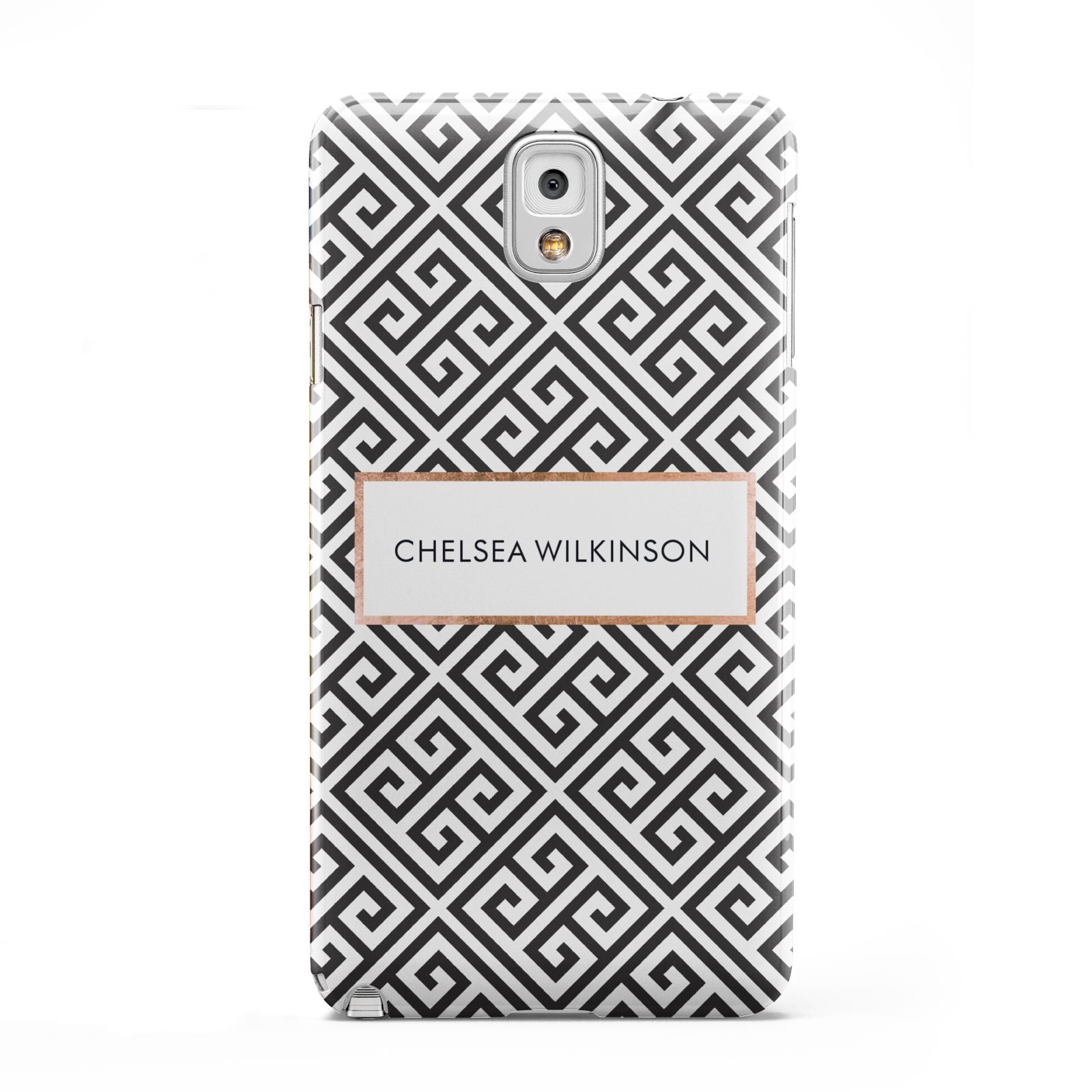 Personalised Black Pattern Name Or Initials Samsung Galaxy Note 3 Case