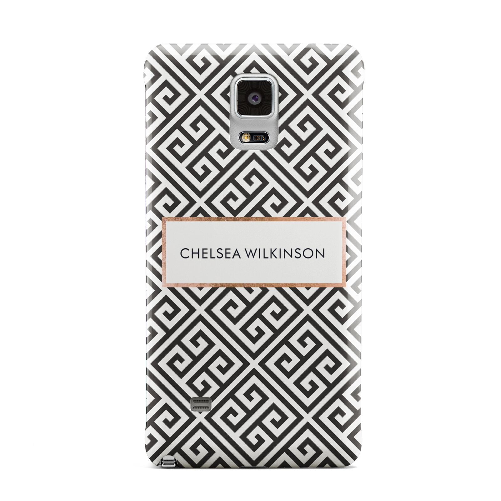 Personalised Black Pattern Name Or Initials Samsung Galaxy Note 4 Case