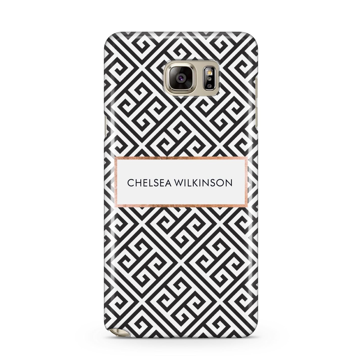 Personalised Black Pattern Name Or Initials Samsung Galaxy Note 5 Case