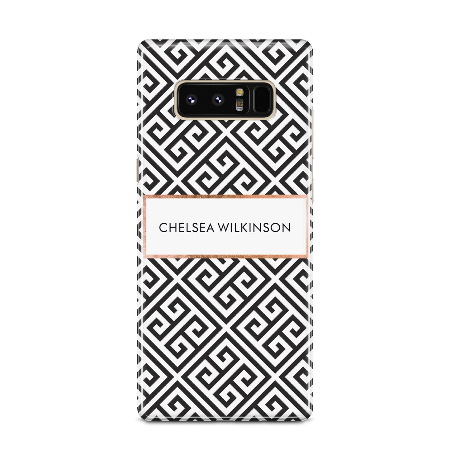 Personalised Black Pattern Name Or Initials Samsung Galaxy Note 8 Case