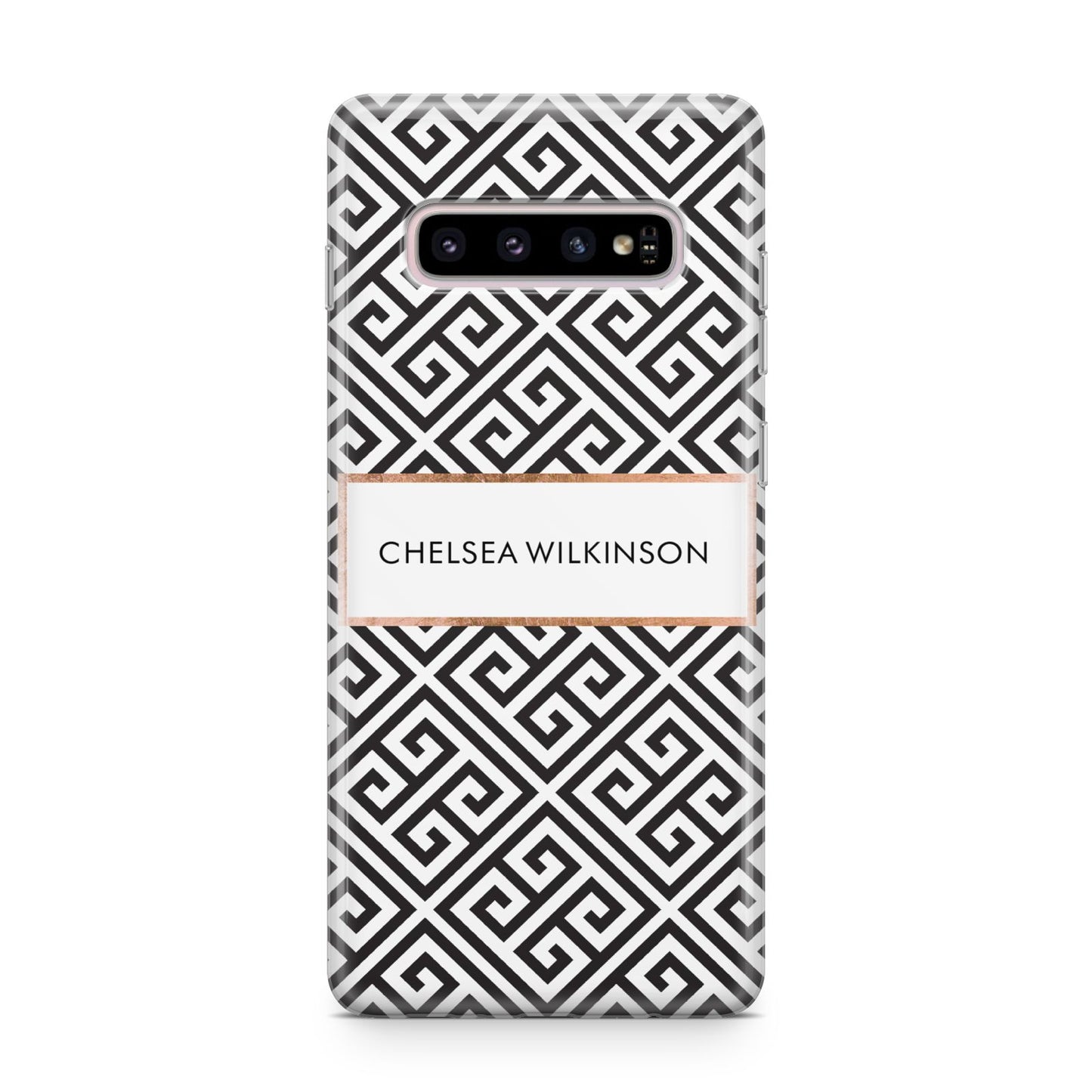 Personalised Black Pattern Name Or Initials Samsung Galaxy S10 Plus Case