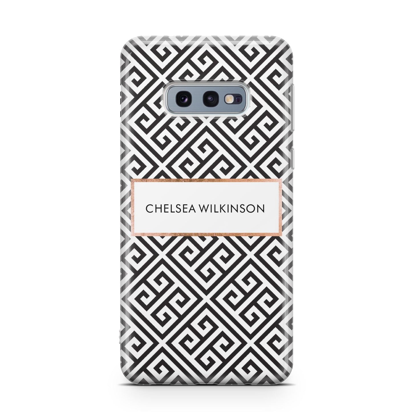 Personalised Black Pattern Name Or Initials Samsung Galaxy S10E Case
