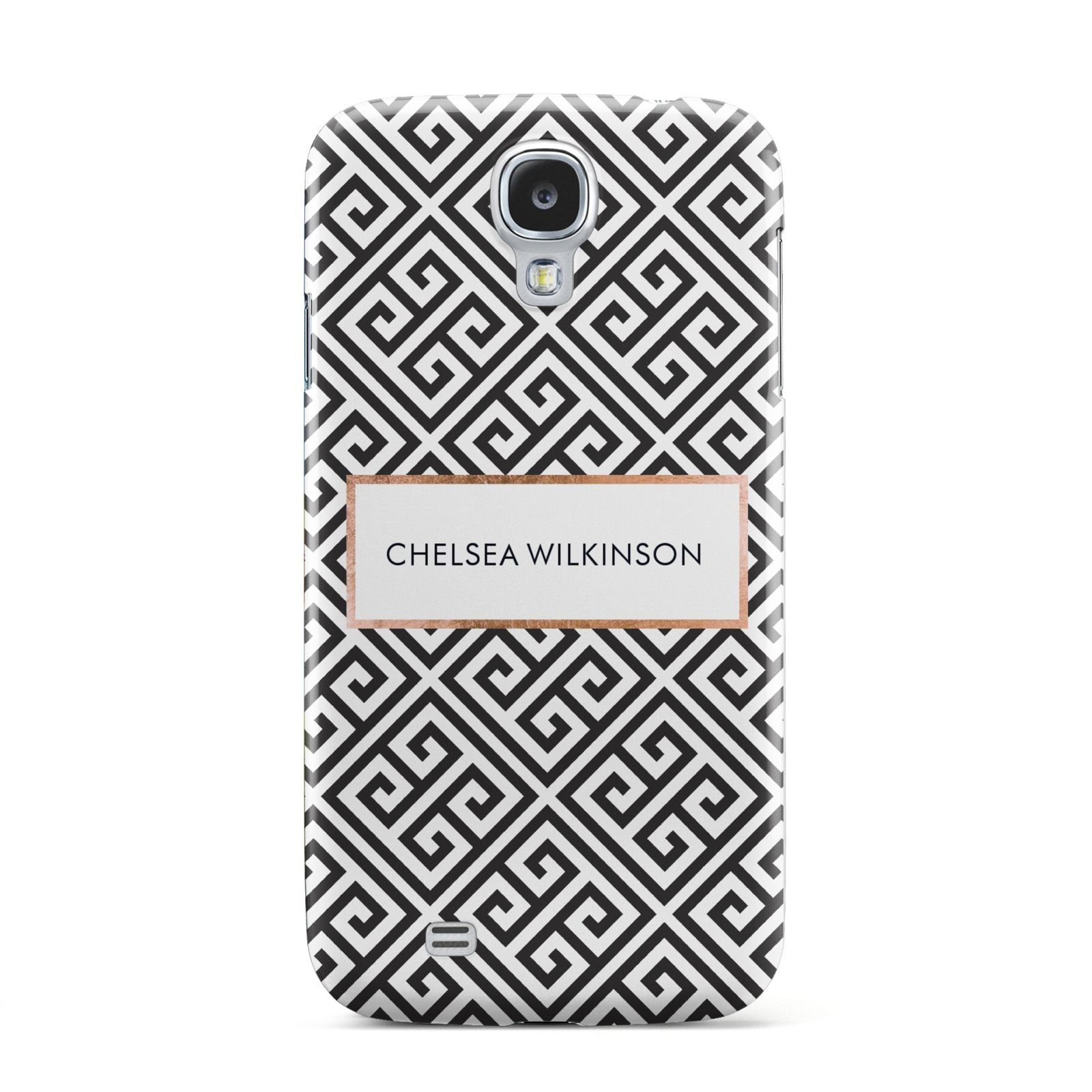 Personalised Black Pattern Name Or Initials Samsung Galaxy S4 Case