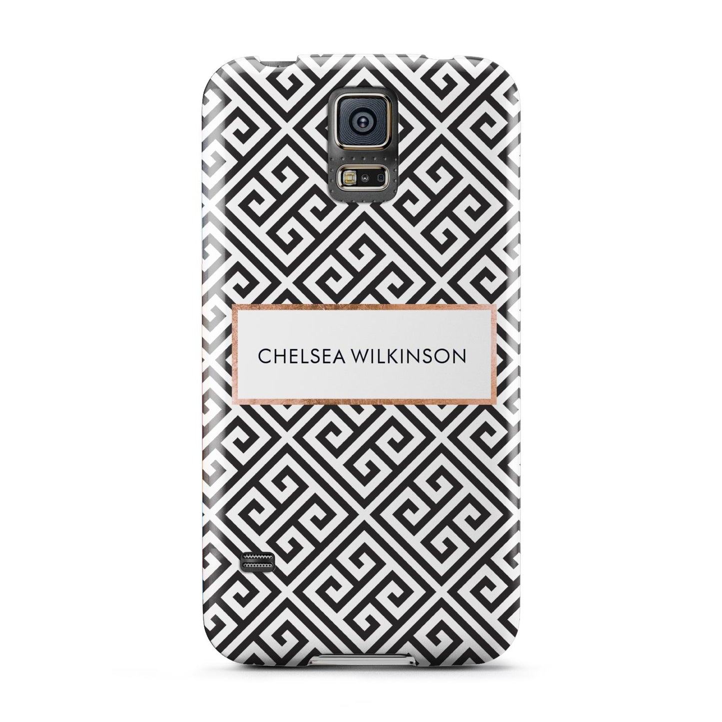 Personalised Black Pattern Name Or Initials Samsung Galaxy S5 Case