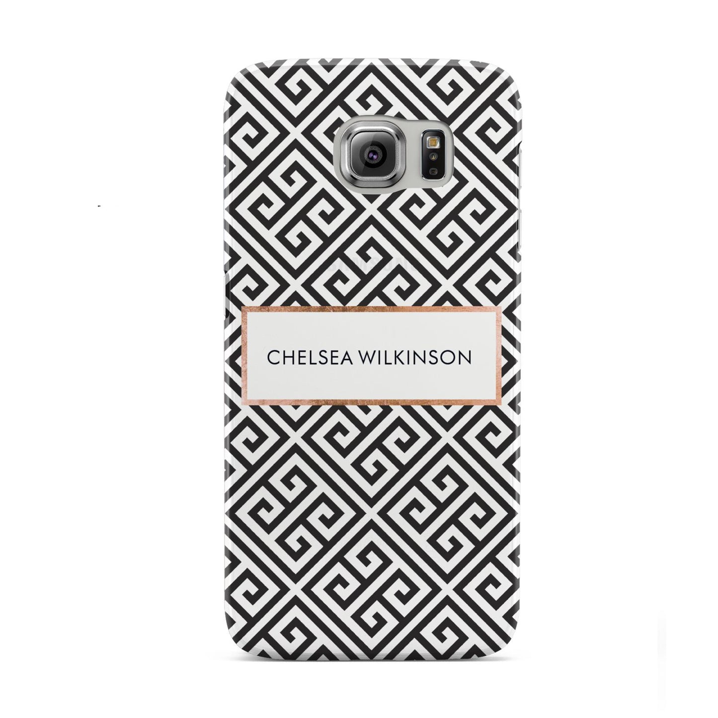 Personalised Black Pattern Name Or Initials Samsung Galaxy S6 Case