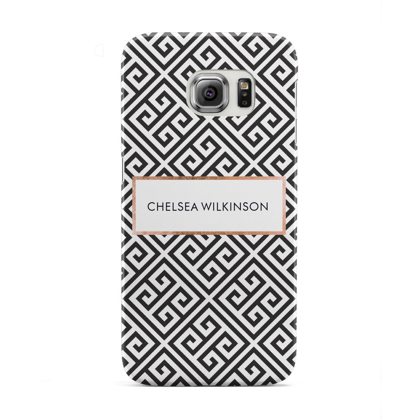 Personalised Black Pattern Name Or Initials Samsung Galaxy S6 Edge Case