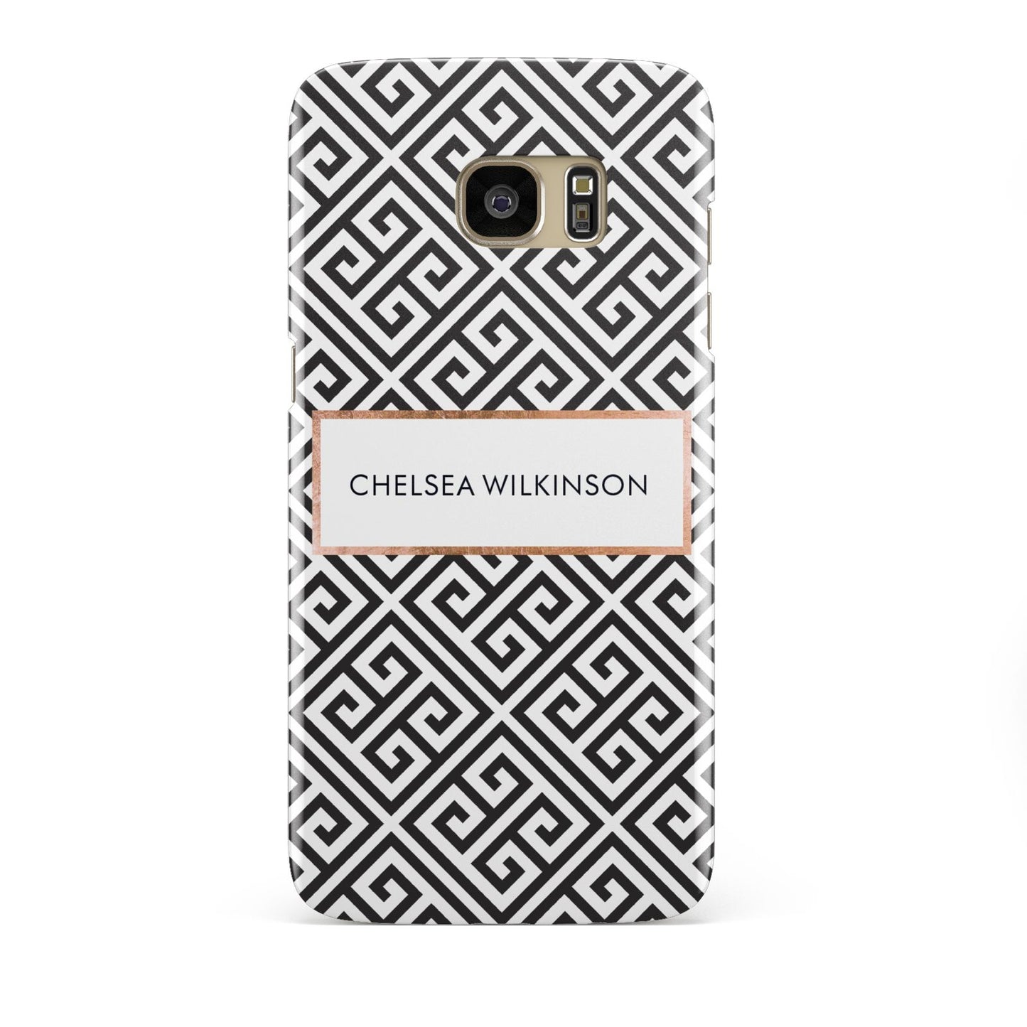 Personalised Black Pattern Name Or Initials Samsung Galaxy S7 Edge Case