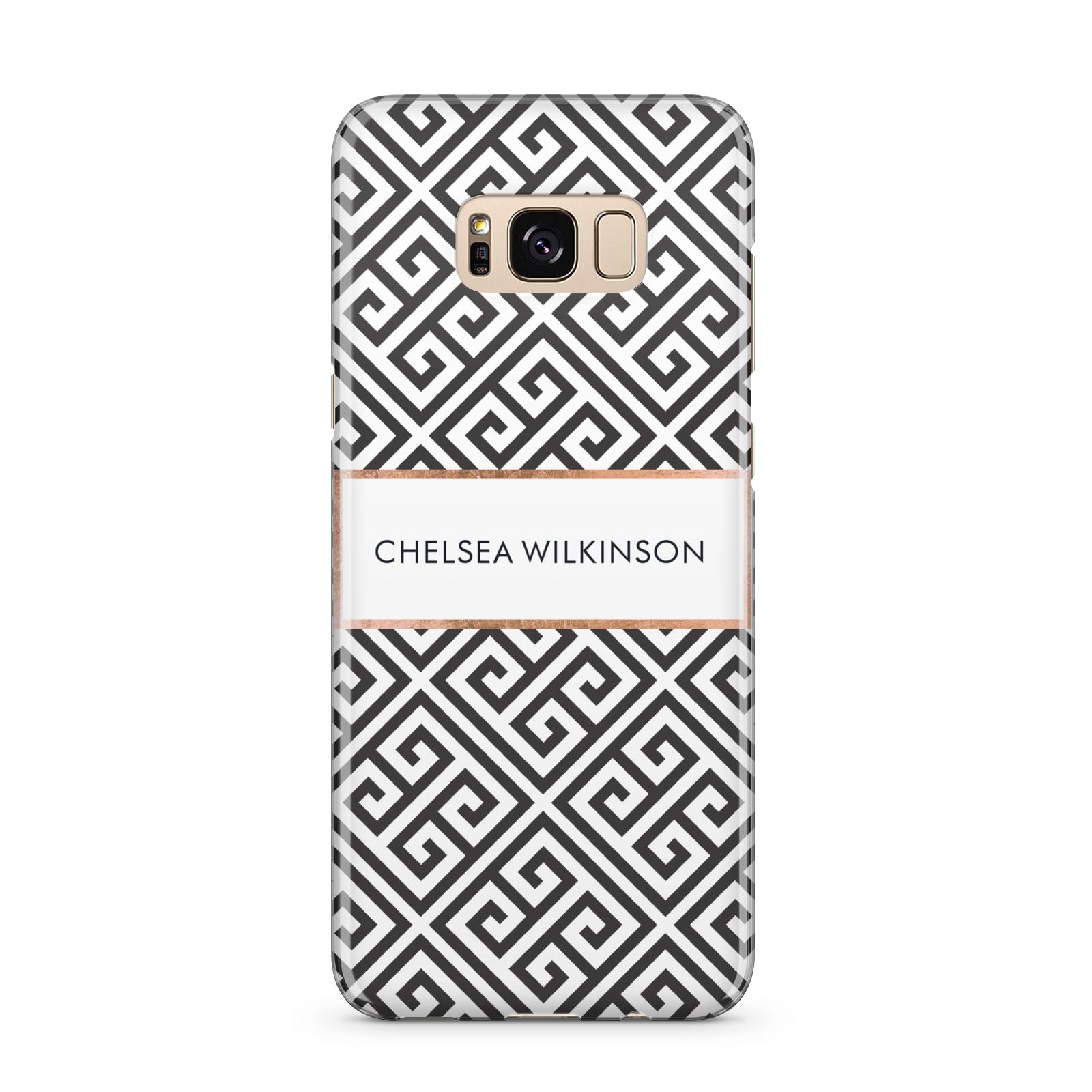 Personalised Black Pattern Name Or Initials Samsung Galaxy S8 Plus Case