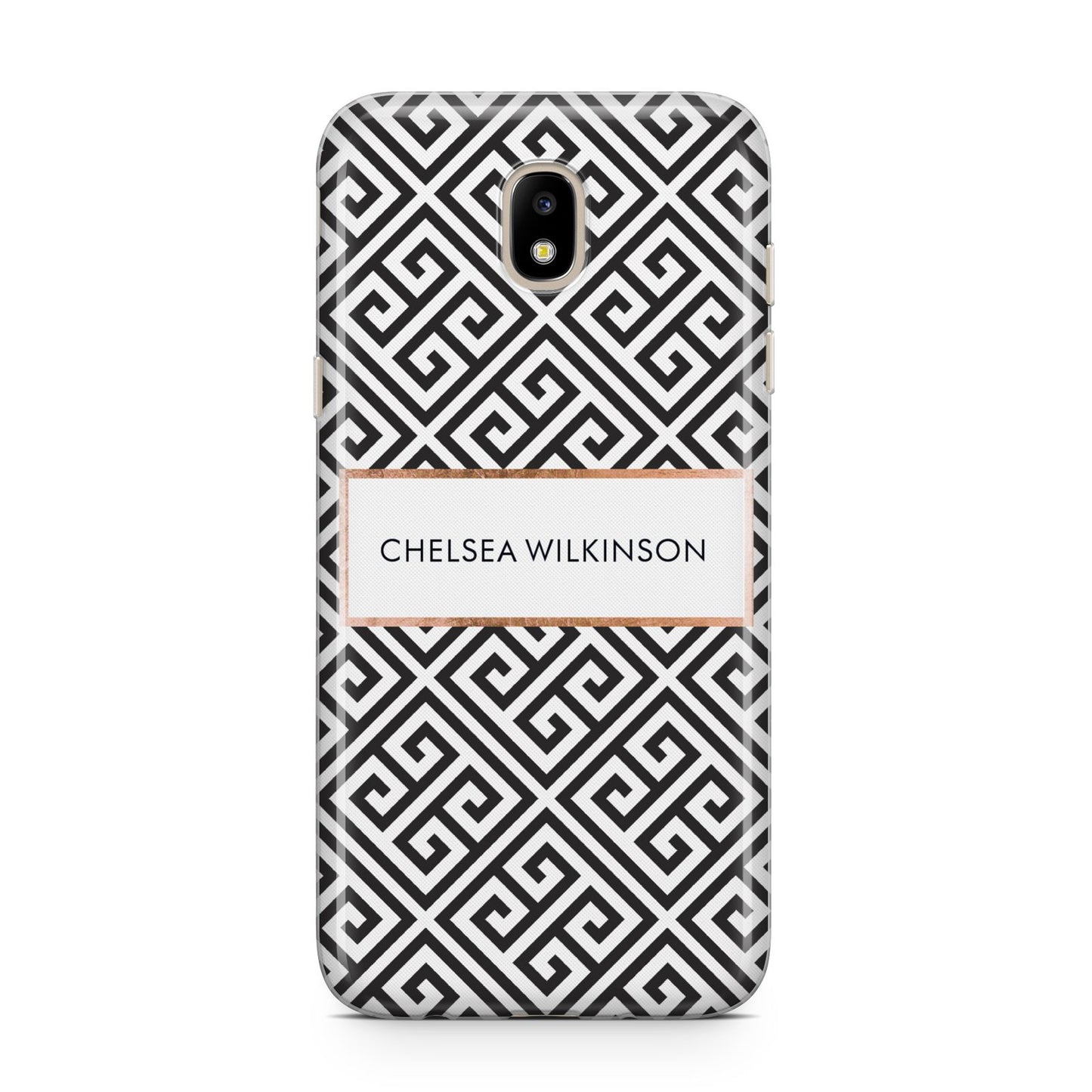 Personalised Black Pattern Name Or Initials Samsung J5 2017 Case
