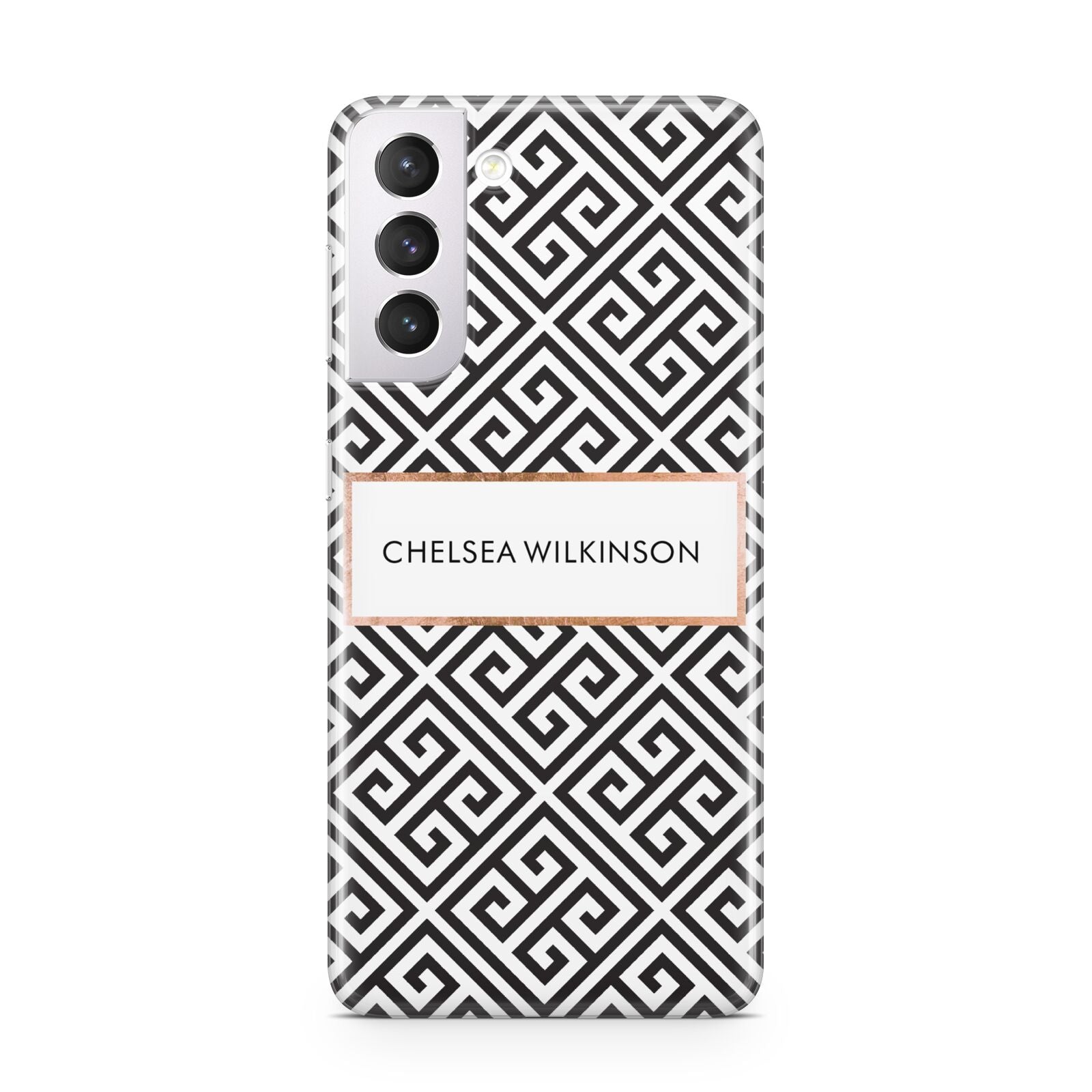 Personalised Black Pattern Name Or Initials Samsung S21 Case