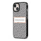 Personalised Black Pattern Name Or Initials iPhone 13 Black Impact Case Side Angle on Silver phone