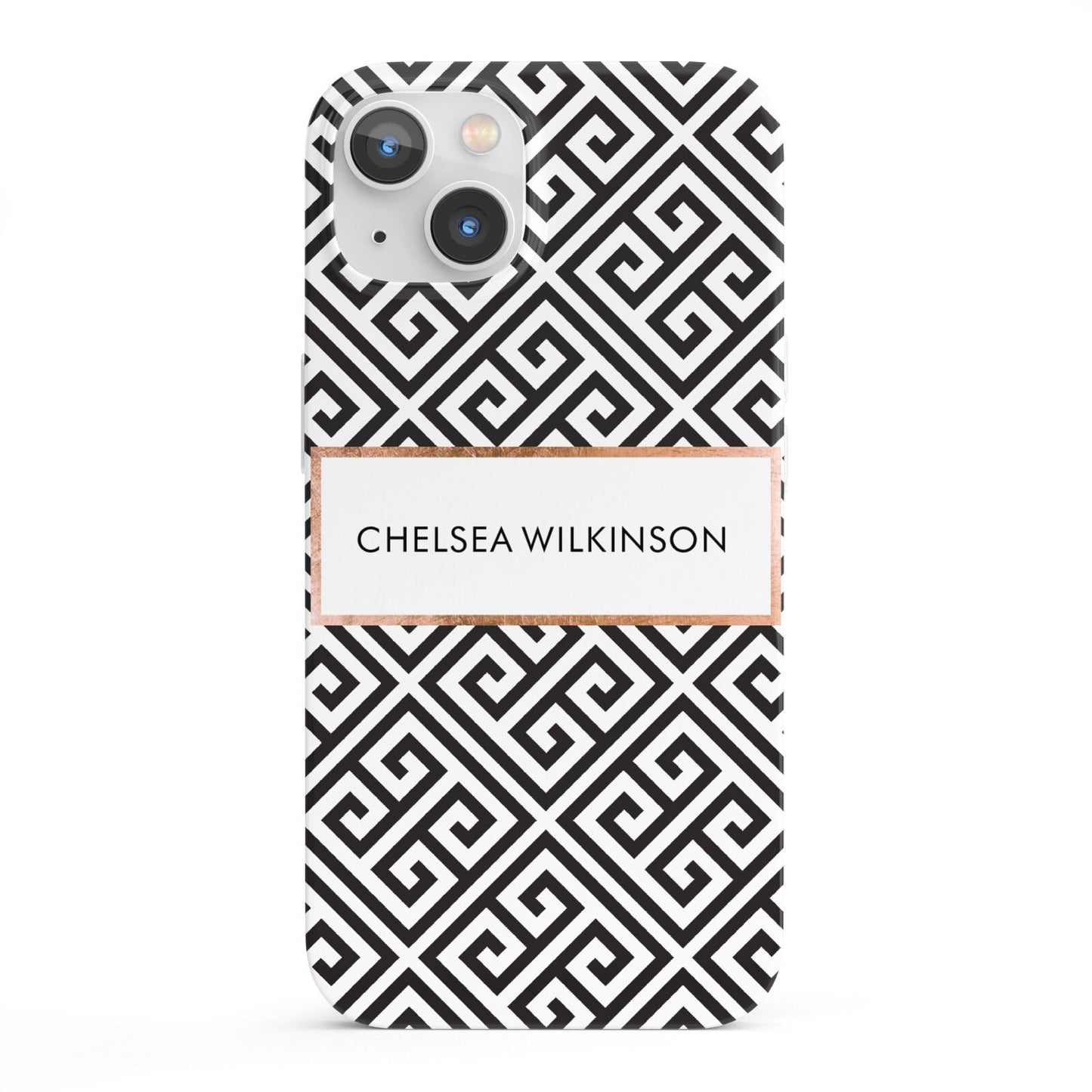 Personalised Black Pattern Name Or Initials iPhone 13 Full Wrap 3D Snap Case