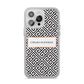 Personalised Black Pattern Name Or Initials iPhone 14 Pro Max Clear Tough Case Silver