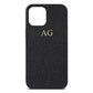 Personalised Black Pebble Leather iPhone 12 Pro Max Case