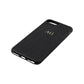 Personalised Black Pebble Leather iPhone 8 Plus Case Side Angle