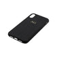 Personalised Black Pebble Leather iPhone Xr Case Side Angle