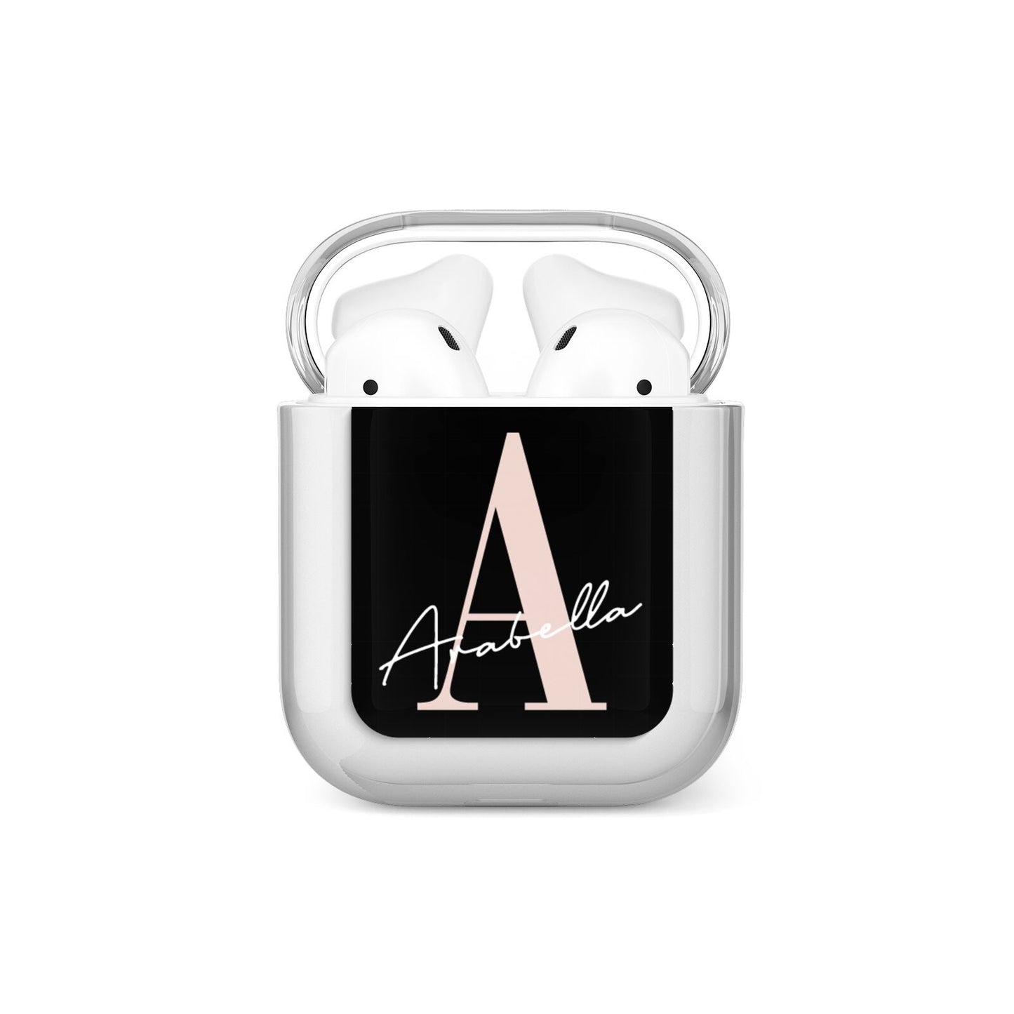 Personalised Black Pink Initial AirPods Case