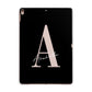 Personalised Black Pink Initial Apple iPad Rose Gold Case