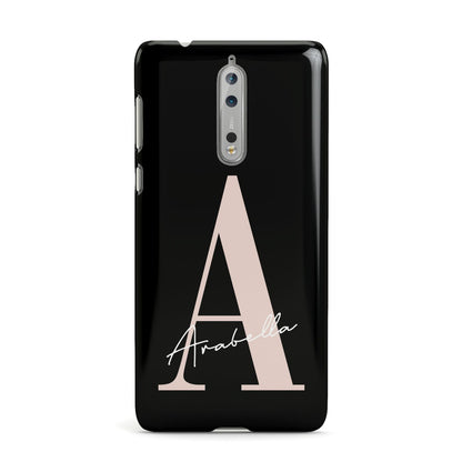 Personalised Black Pink Initial Nokia Case
