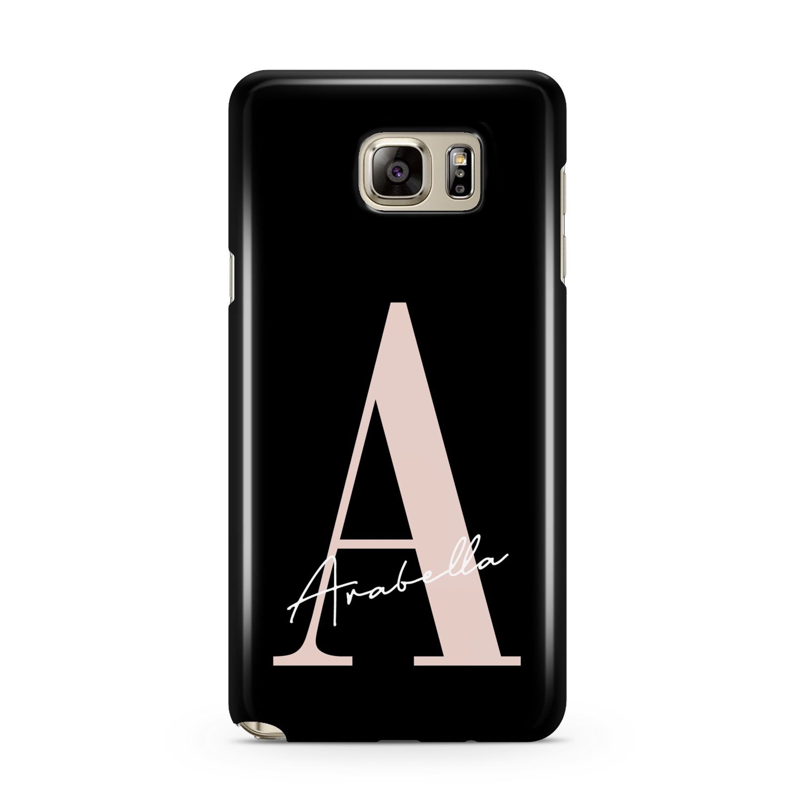 Personalised Black Pink Initial Samsung Galaxy Note 5 Case