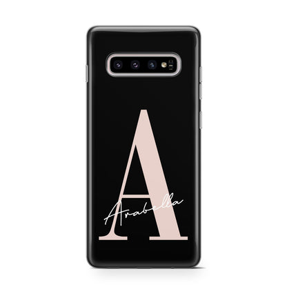 Personalised Black Pink Initial Samsung Galaxy S10 Case