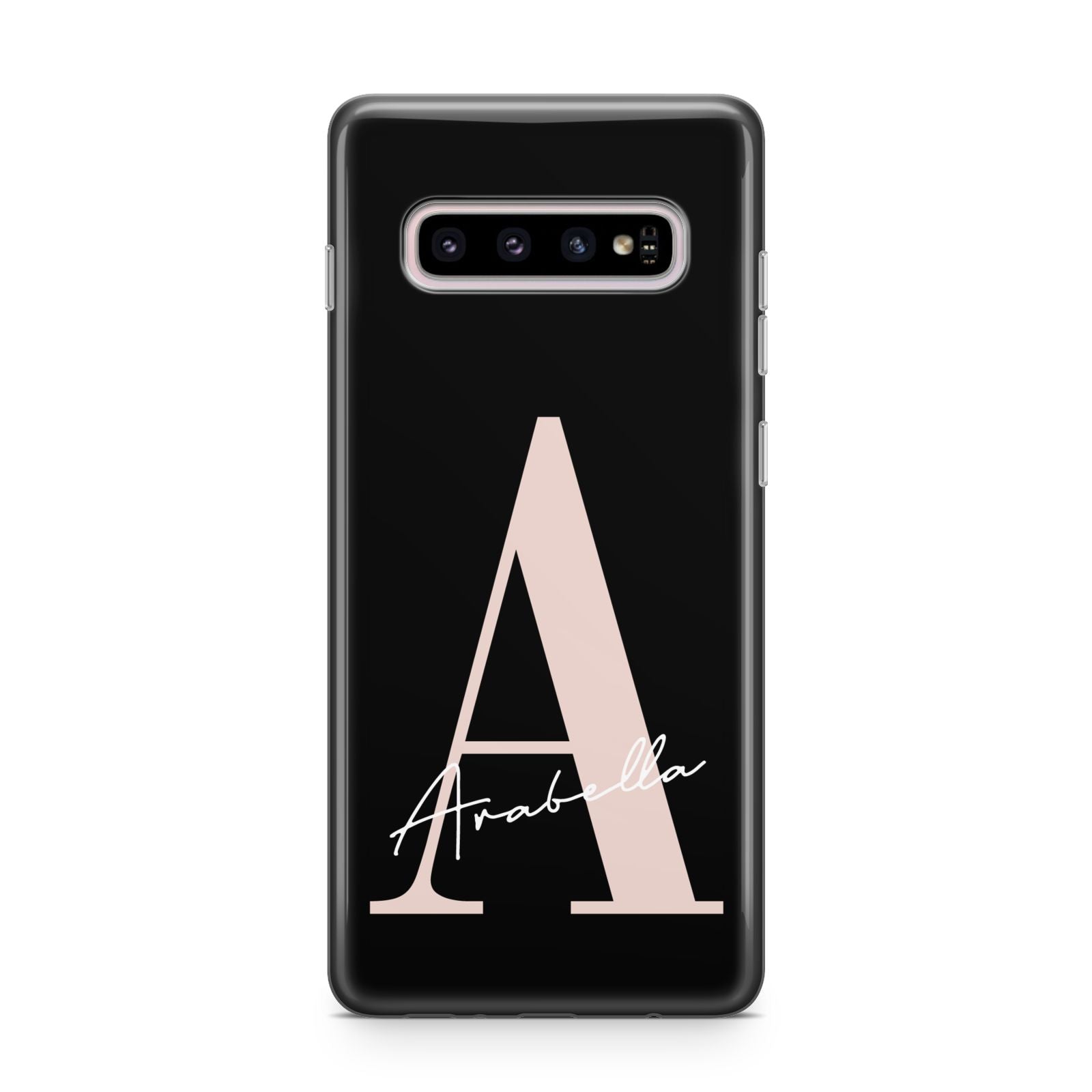 Personalised Black Pink Initial Samsung Galaxy S10 Plus Case