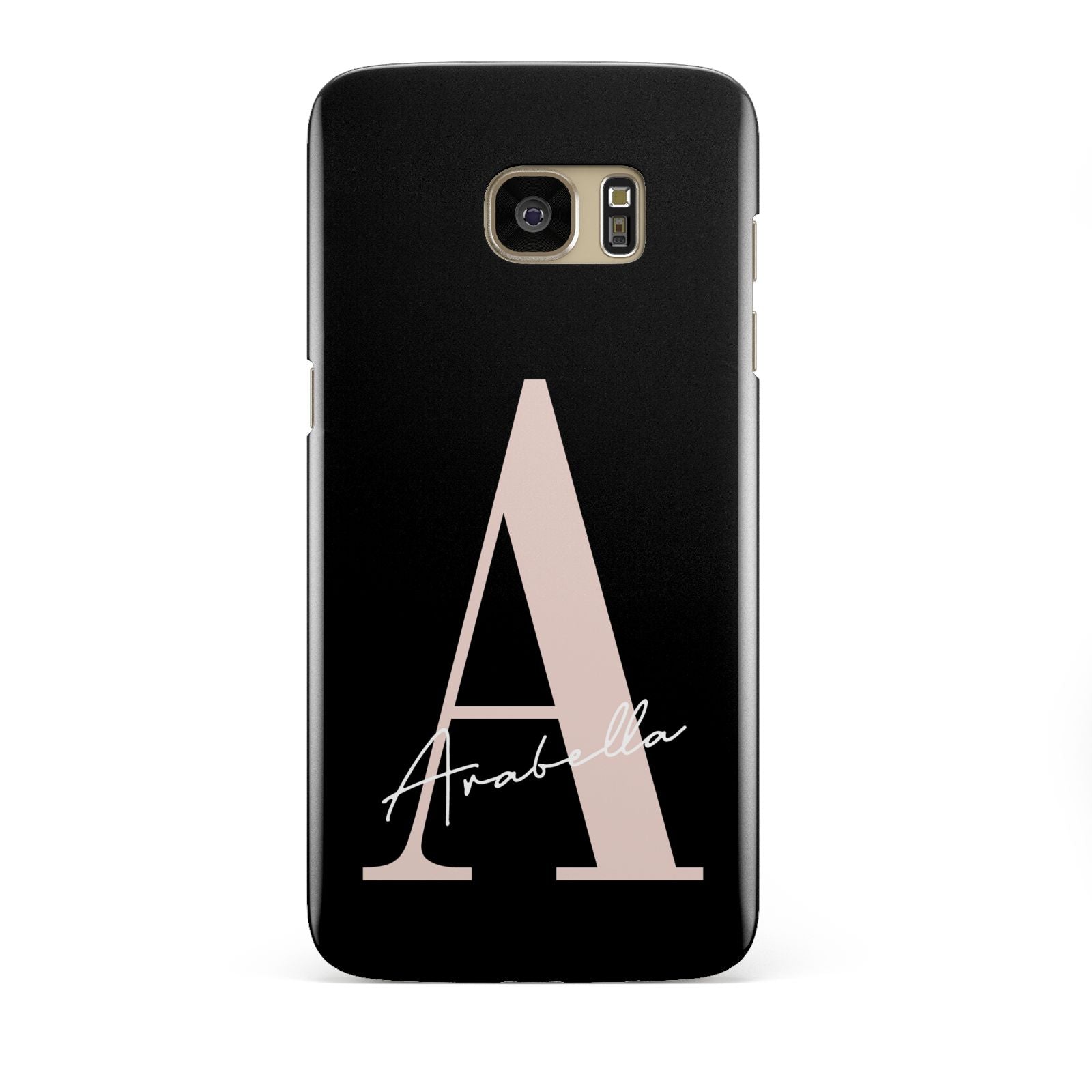 Personalised Black Pink Initial Samsung Galaxy S7 Edge Case