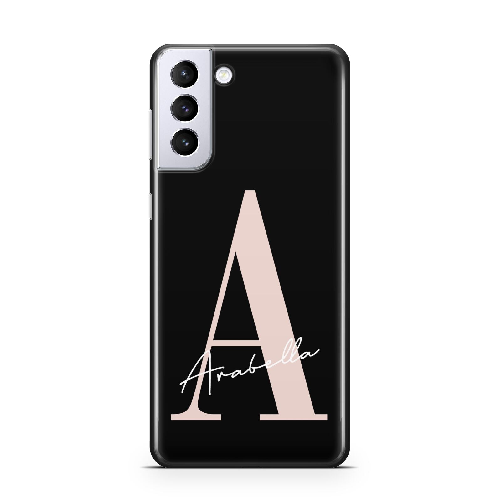 Personalised Black Pink Initial Samsung S21 Plus Phone Case