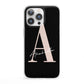 Personalised Black Pink Initial iPhone 13 Pro Clear Bumper Case