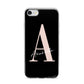 Personalised Black Pink Initial iPhone 7 Bumper Case on Silver iPhone