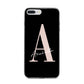 Personalised Black Pink Initial iPhone 7 Plus Bumper Case on Silver iPhone