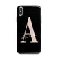 Personalised Black Pink Initial iPhone X Bumper Case on Silver iPhone Alternative Image 1